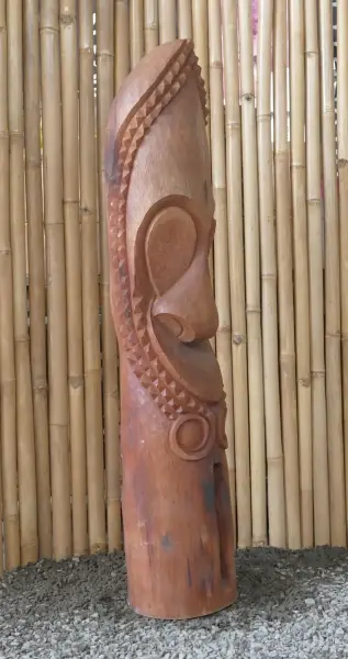 Artikelbild 3 des Artikels “Tiki-Polynesien-Statue aus Kokosnussholz, ca. 125cm hoch mit natur/transparenter Farbe, Ø ca. 18-28 cm “